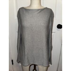 AUDRA Women’s Gray Blouse Long Sleeve Size 42 USA Puckered Jersey Knit US 8